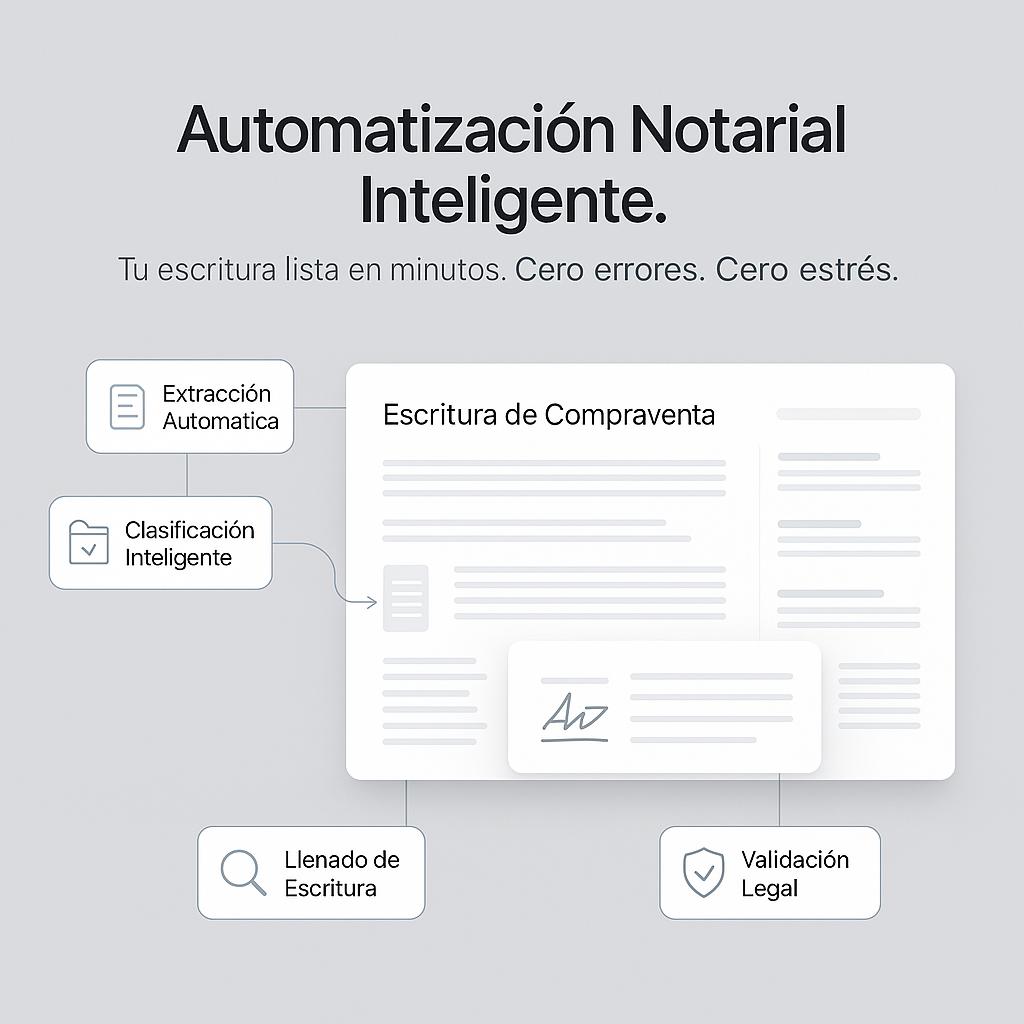 Panel de herramientas de automatización de Aurinot para redacción de escrituras notariales